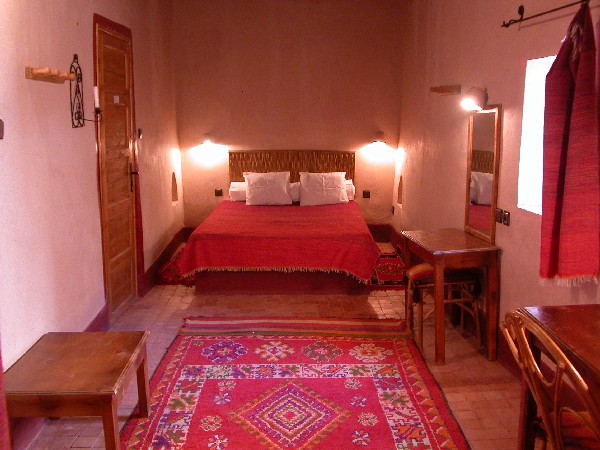 Room in Guesthouse of Ksar El Khorbat, south Morocco.