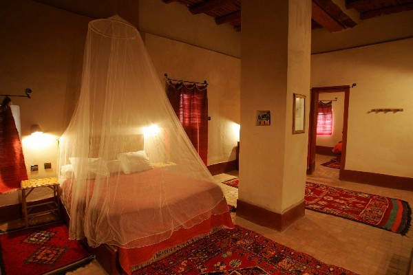 Habitación de la casa rural Ksar El Khorbat, valle del Todra.