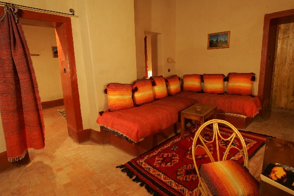 Room of the guesthouse Ksar El Khorbat, near Tinghir.