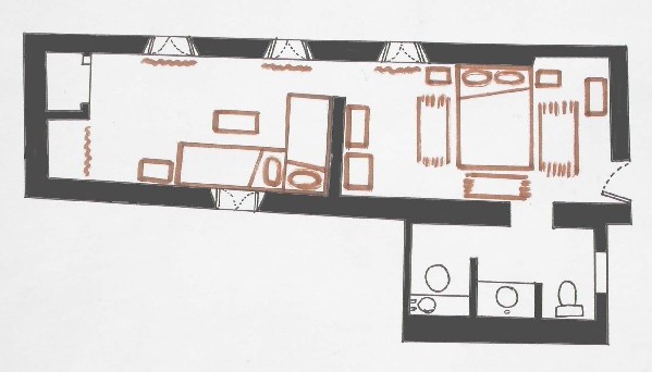 Plan d’une chambre à El Khorbat, près de Tinghir.