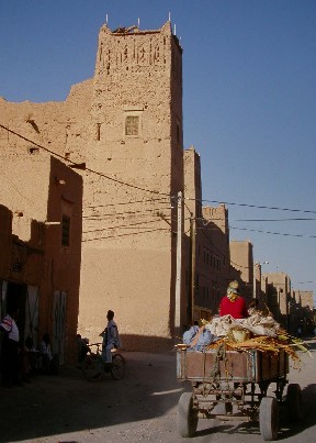 Tower in the wall of Ksar El Khorbat, south Morocco.