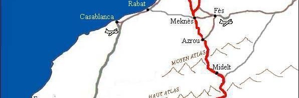 Mapa del Marroc per arribar a El Khorbat.
